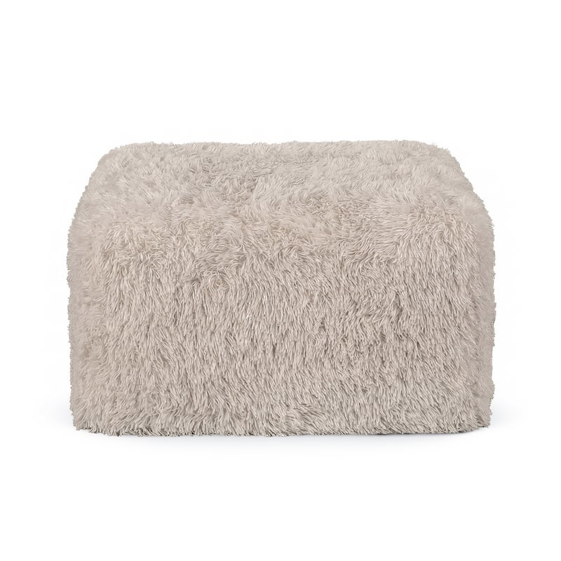 Furniture of America Ylena Modern 5-Piece Faux Fur Foam Modular Armless Compressed Sectional Sofa with Ottoman