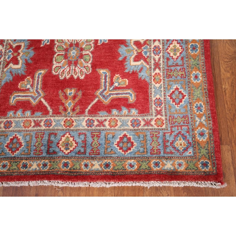 Kazak Foyer Rug Hand-Knotted Grey Wool Carpet - 3'0" x 5'3"