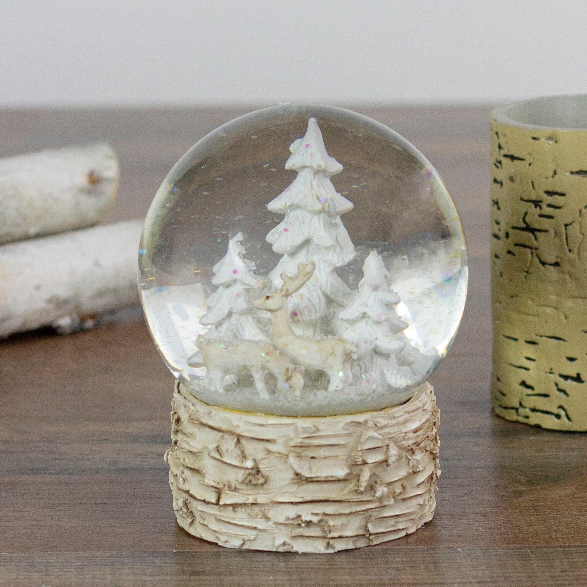 Shop 5 Beige And White Winter Wonderland Christmas Snow Globe