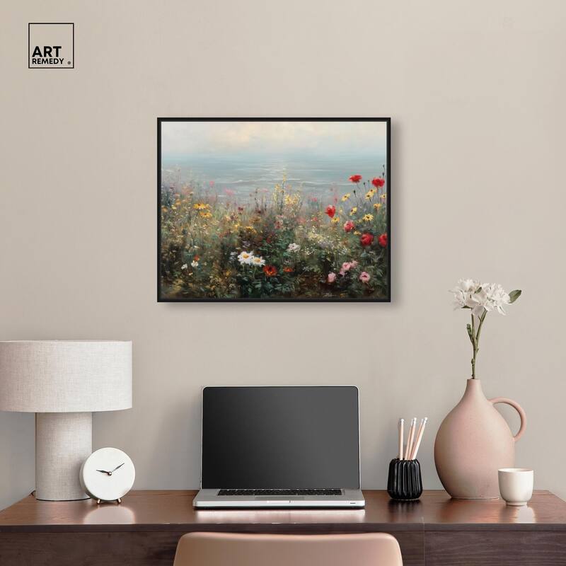 Misty Ocean Field I Canvas by Art Remedy