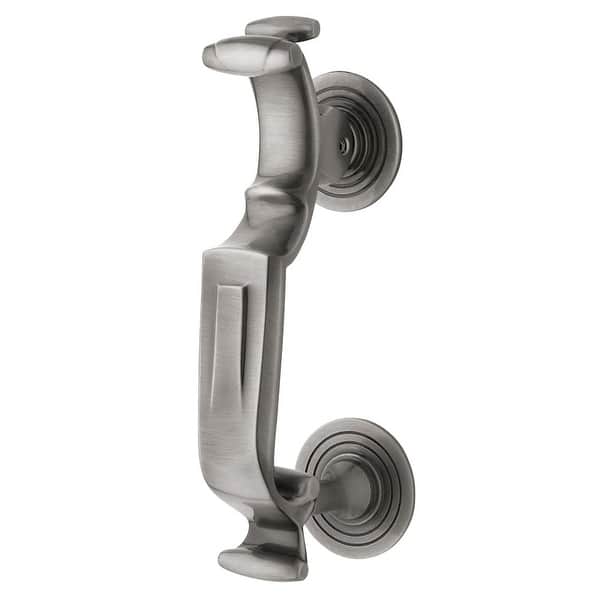 slide 2 of 12, Baldwin S Style Curved Solid Brass Door Knocker Antique Nickel