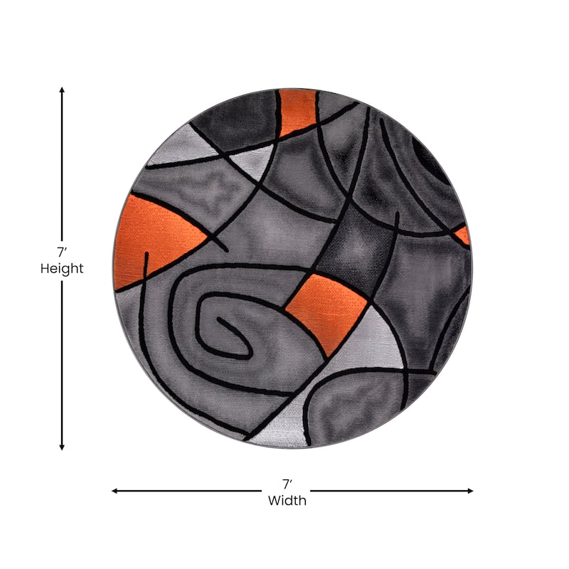 Modern Olefin Accent Area Rug - Abstract Pattern