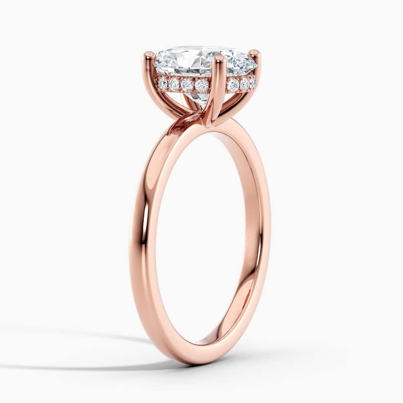 Auriya 14k Gold 0.75ctw Oval Hidden-Halo Lab Grown Diamond Engagement Ring