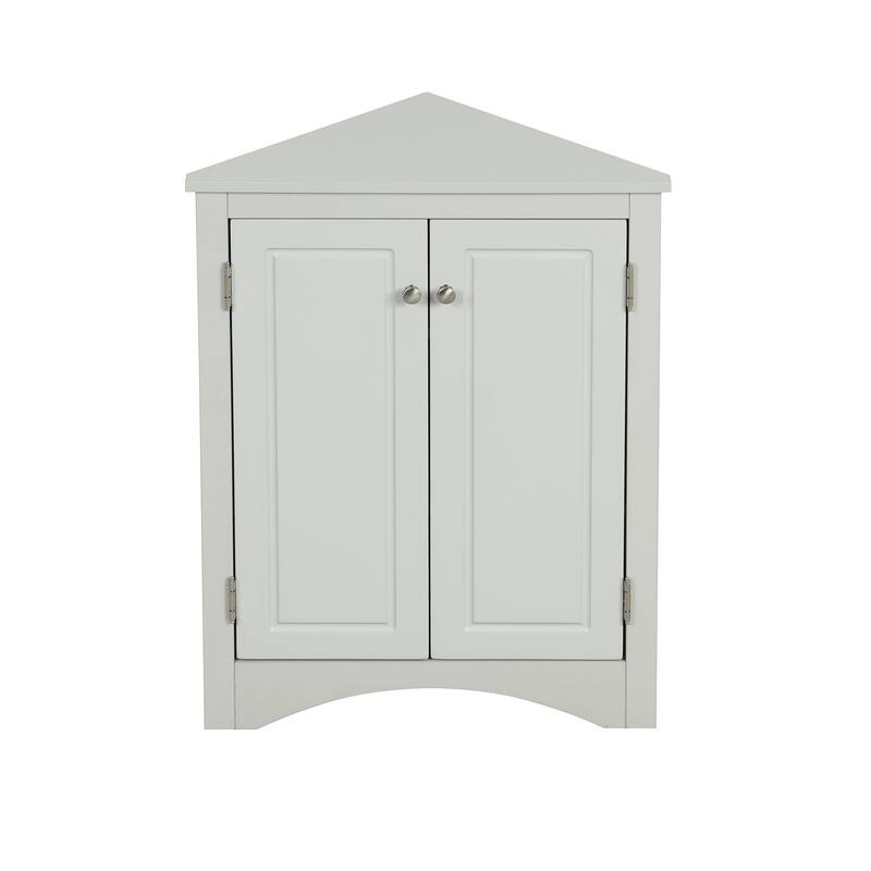 Modern Corner Storage Cabinet With Adjustable Shelves 2 Doors Triangle