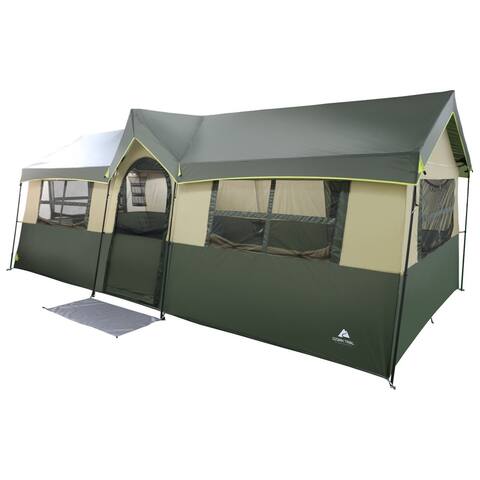 Hazel Creek 12 Person Cabin Tent, 3 Rooms, Green