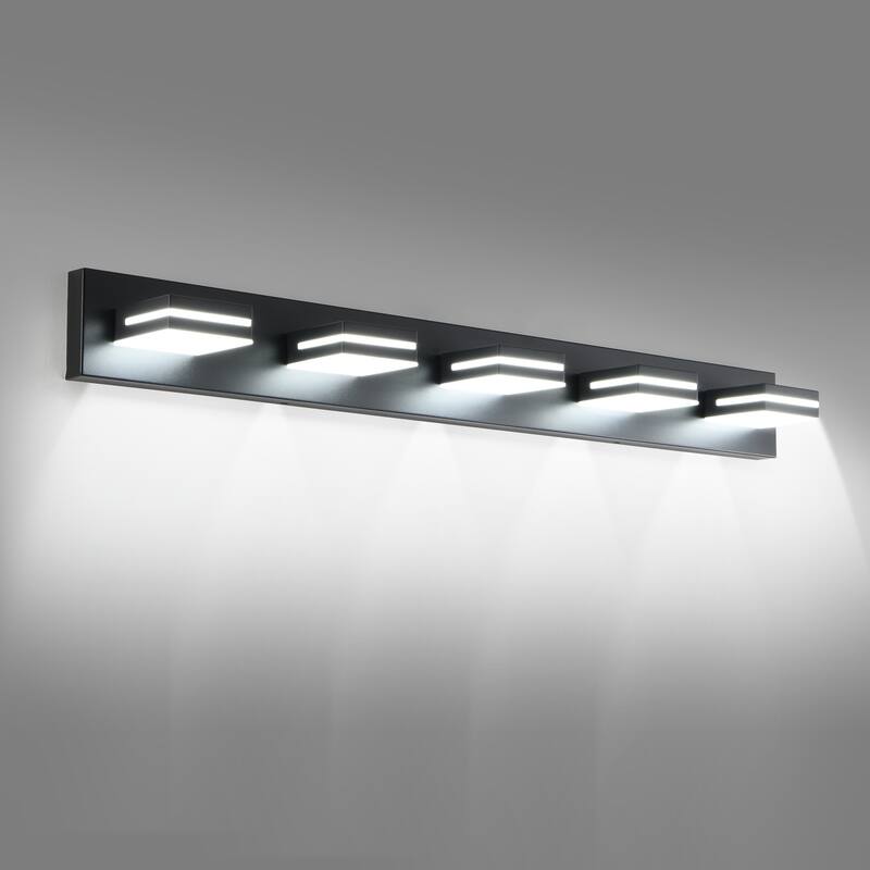 Modern LED Vanity Light, 5-Lights Wall Sconce for Bathroom and Mirror, Sleek Minimalist Design, Energy-Efficient