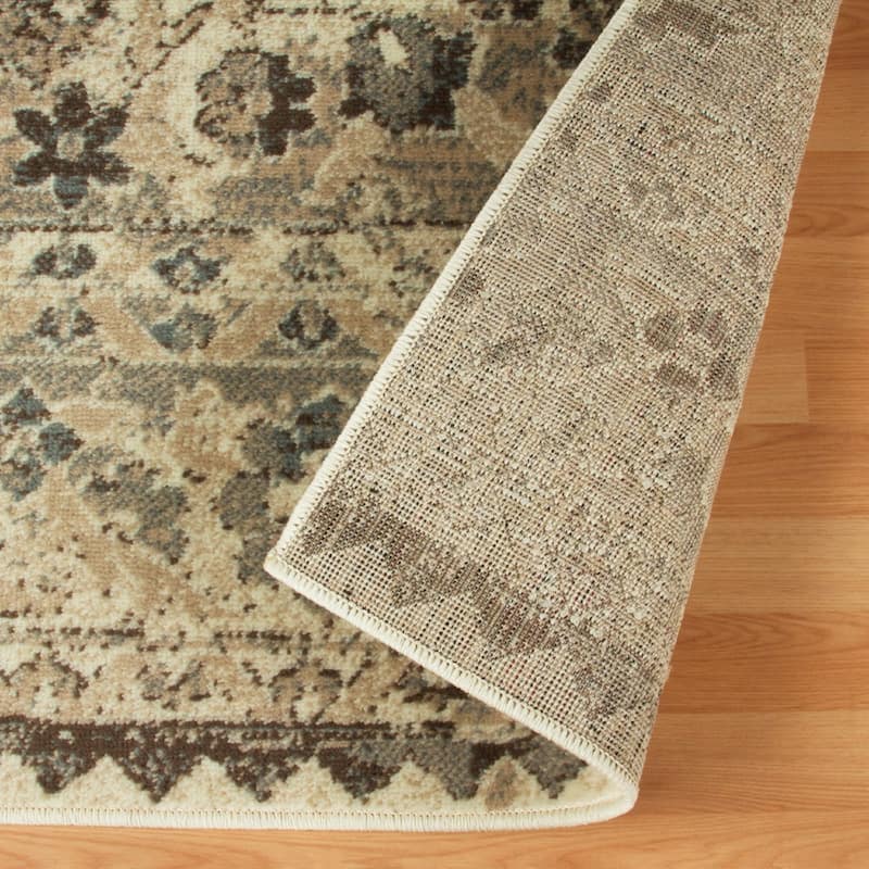 Superior Traditional Vintage Florals Polypropylene Indoor Area Rug