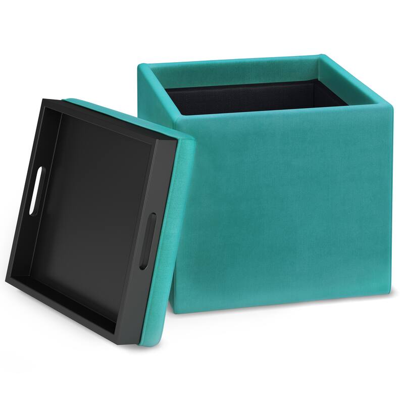 WYNDENHALL Townsend 17 inch Wide Contemporary Square Storage Ottoman