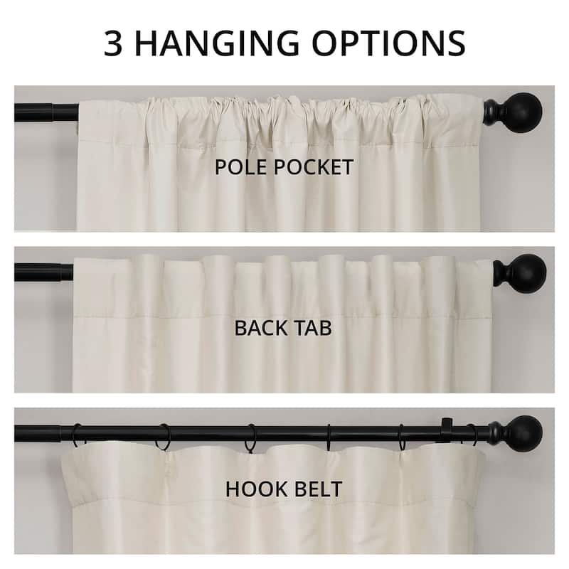 Exclusive Fabric Off-white Textured Faux Dupioni Light Filtering Silk Curtains (1 Panel)