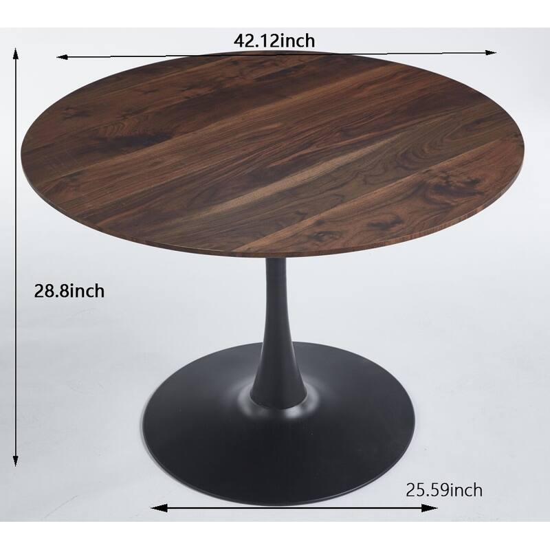 42.1" Tulip Table Mid-century Dining Table for 4-6 people With Round Mdf Table Top, Pedestal Dining Table