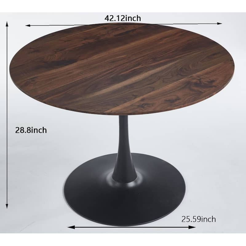 GDFStudio - Vantage Mid-Century Modern Contemporary 42.1" Pedestal Tulip Dining Table with Round Top