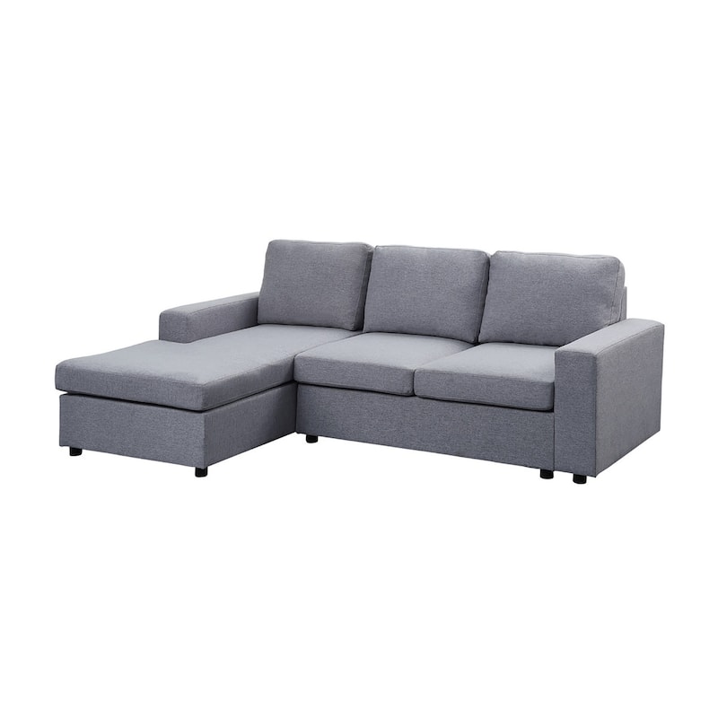 Linen Sofa with Reversible Chaise