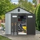 preview thumbnail 32 of 34, Domi Outdoor Resin Storage Shed, Waterproof Plastic Garden Shed with Lockable Door, Windows & Vents, Outside Tool Storage Shed