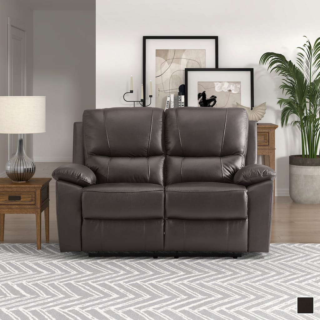 Harrington Faux Leather Manual Double Reclining Loveseat