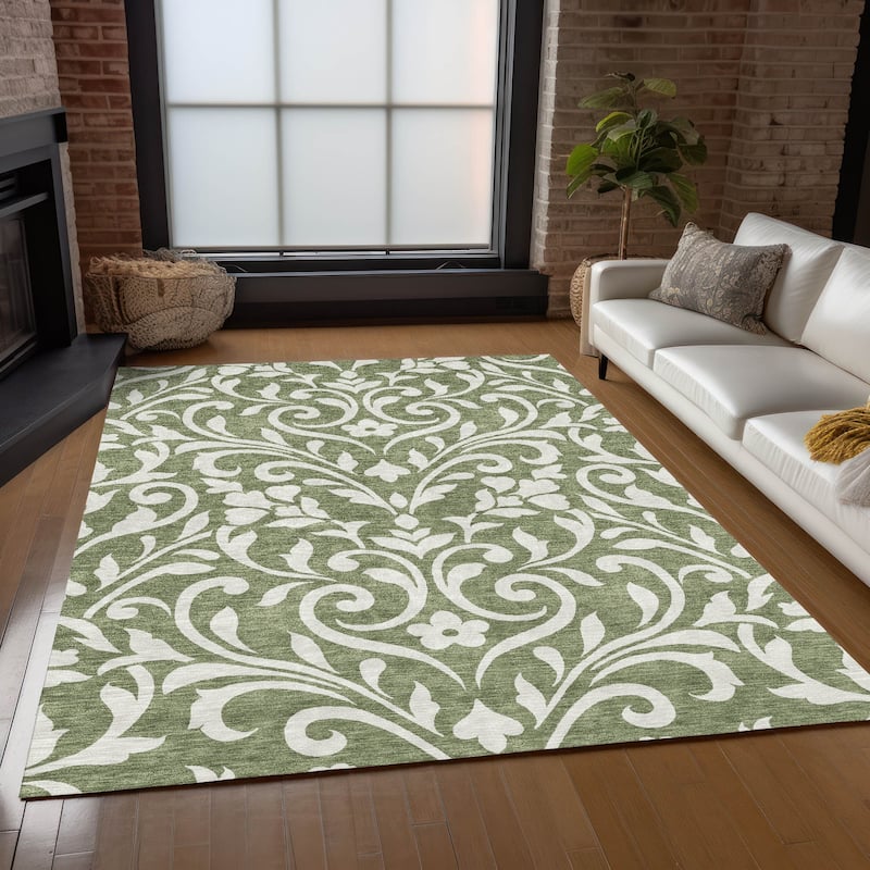 Machine Washable Indoor/ Outdoor Chantille Traditional Rug