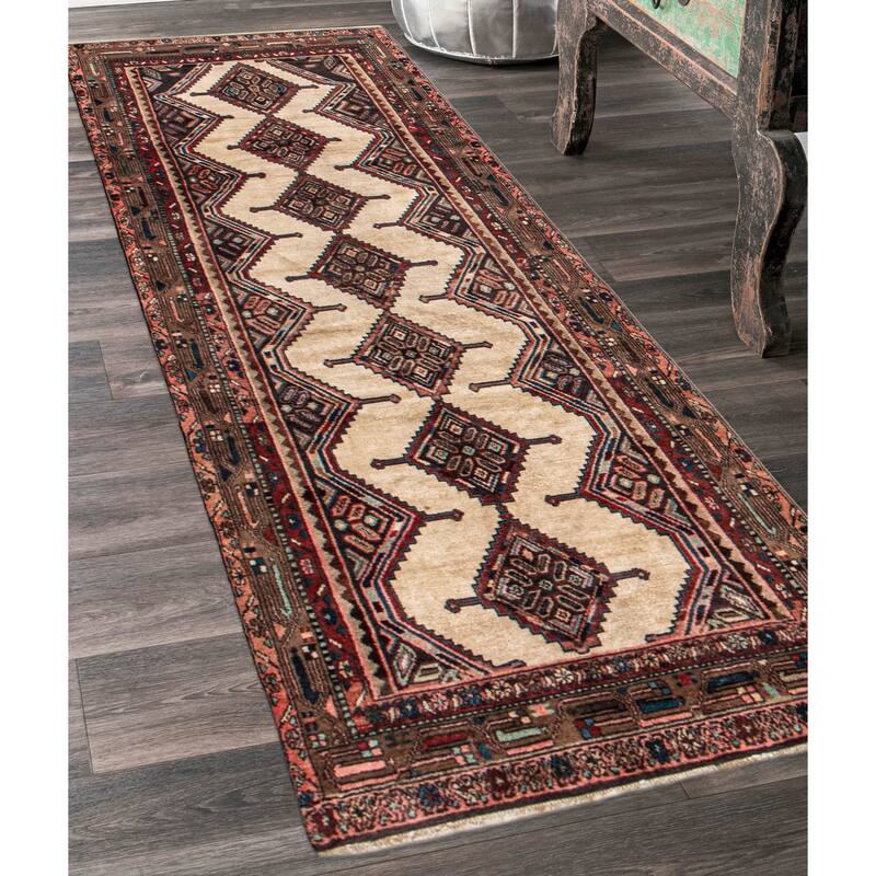 ECARPETGALLERY Hand-knotted Andelz Cream Wool Rug - 3'5 x 9'1