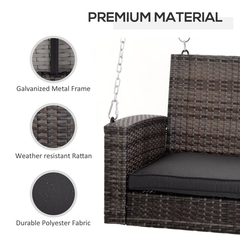 Wicker Hanging Swing Bench (2-Person)