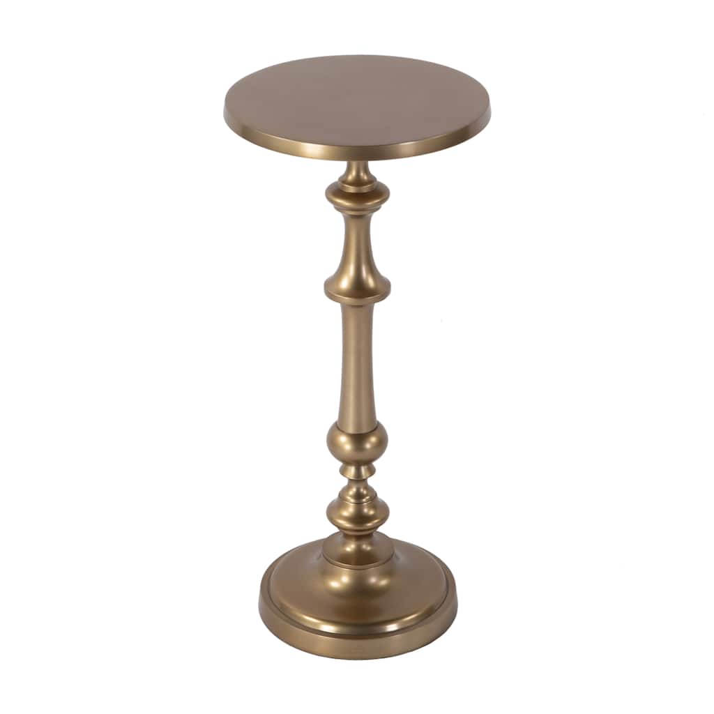 Bartel 10.25 in. W Round Metal Pedestal Base End Table