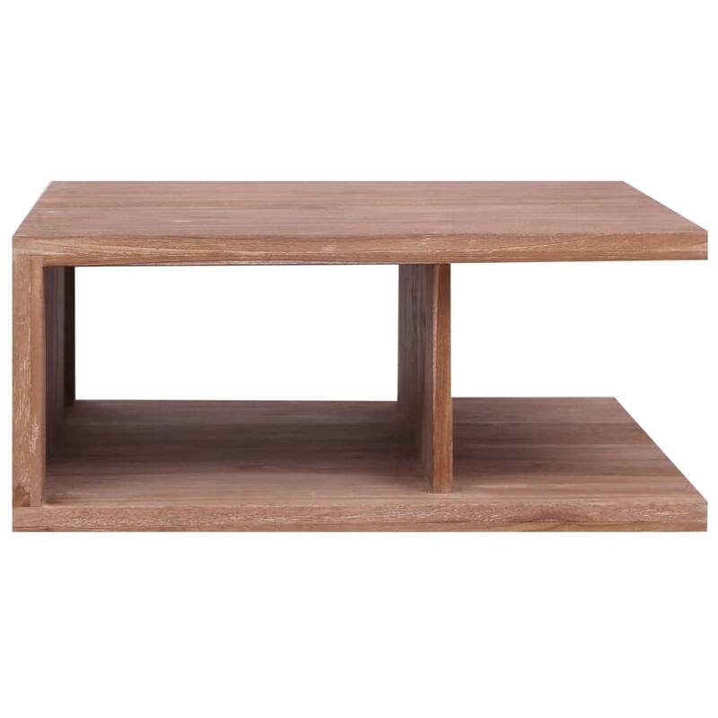 vidaXL Coffee Table Brown Solid Teak Wood 27.6 x 27.6 in Coffee Table - 27.6 x 27.6 x 11.8 in