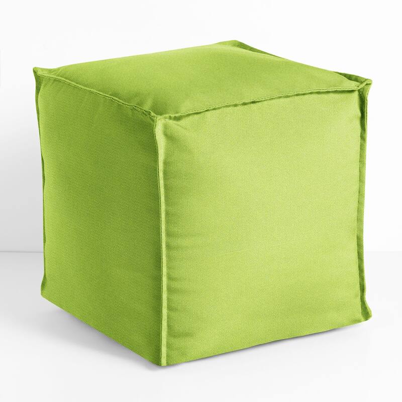 Sorra Home Sunbrella Outdoor Top Stitch Solid Bean Pouf