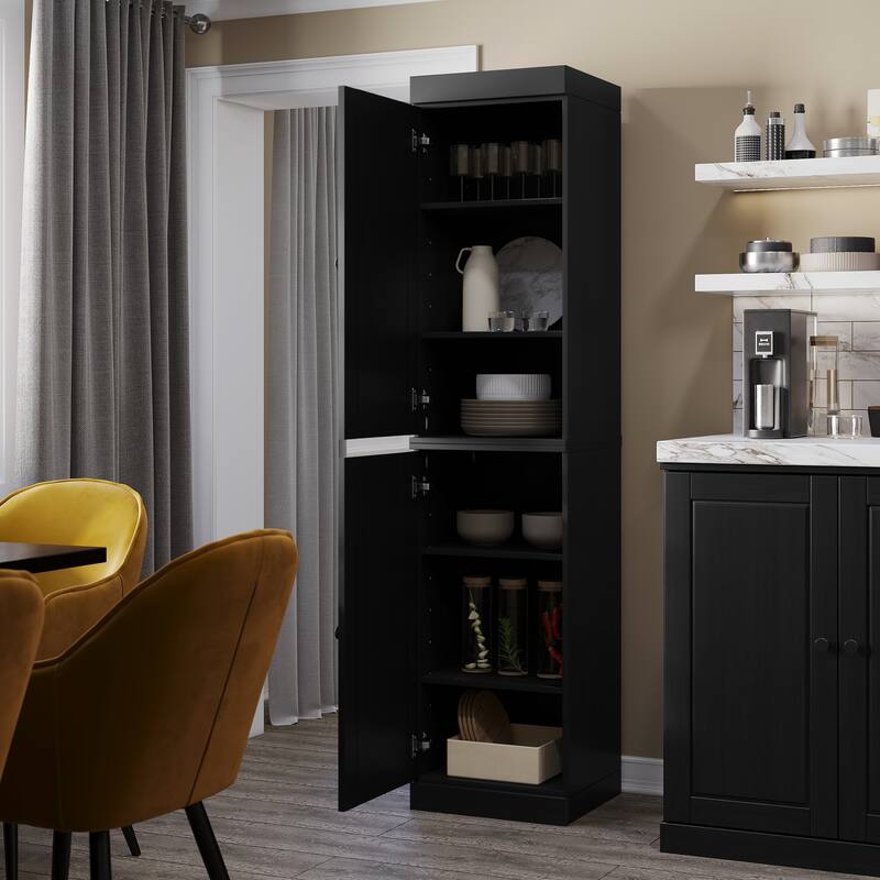 Palace Imports 100% Solid Wood Pantry Cabinet, Adjustable Shelves, 16.5" Wide, 71.5" Tall