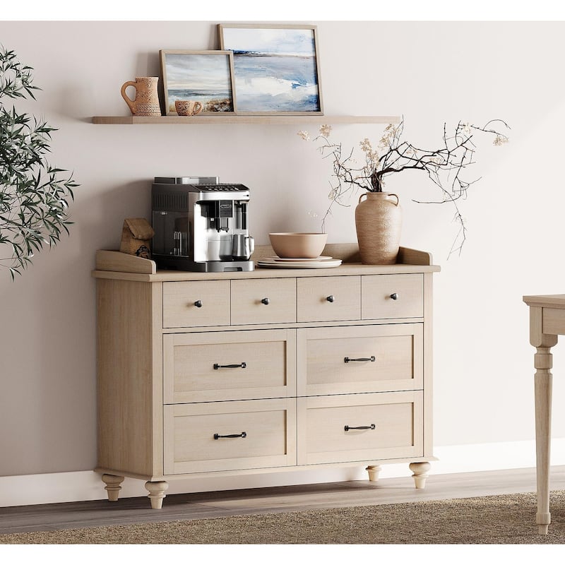 Mid Century Dresser with 5/6 Drawers, Wooden Kids Dresser for Bedroom