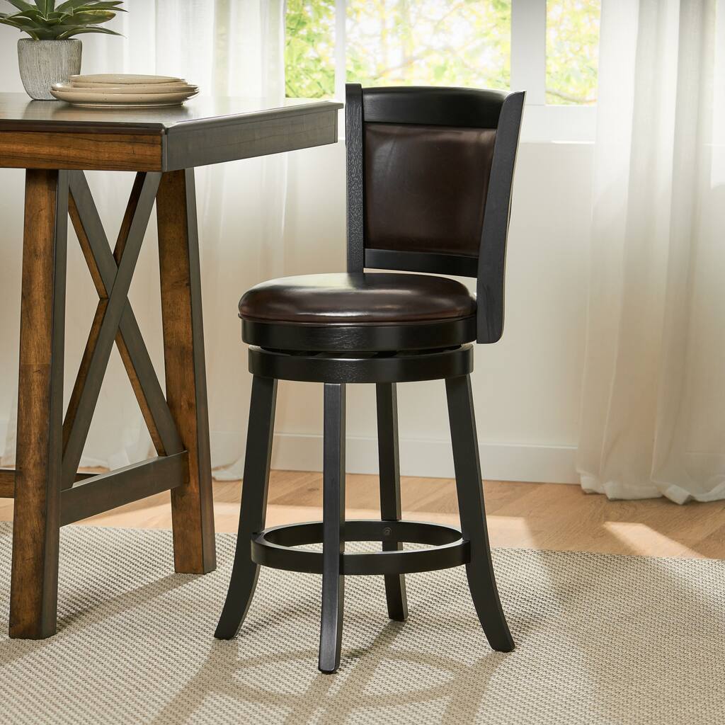 Mallik 37-inch Bonded Leather Swivel Backed Counter Stool by Christopher Knight Home