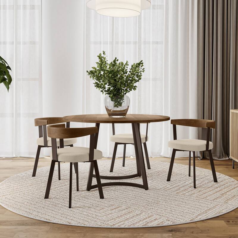 Amisco Lars Dining Chair with Wooden Backrest and Armrests