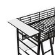 preview thumbnail 12 of 21, Metal Loft Bed with 2 Shelves, a desk and a Hanging Clothes Rack