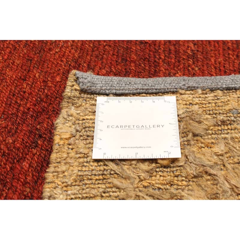 ECARPETGALLERY Flat-Weave Natural Red Wool Tapestry Kilim - 4'10 x 6'5