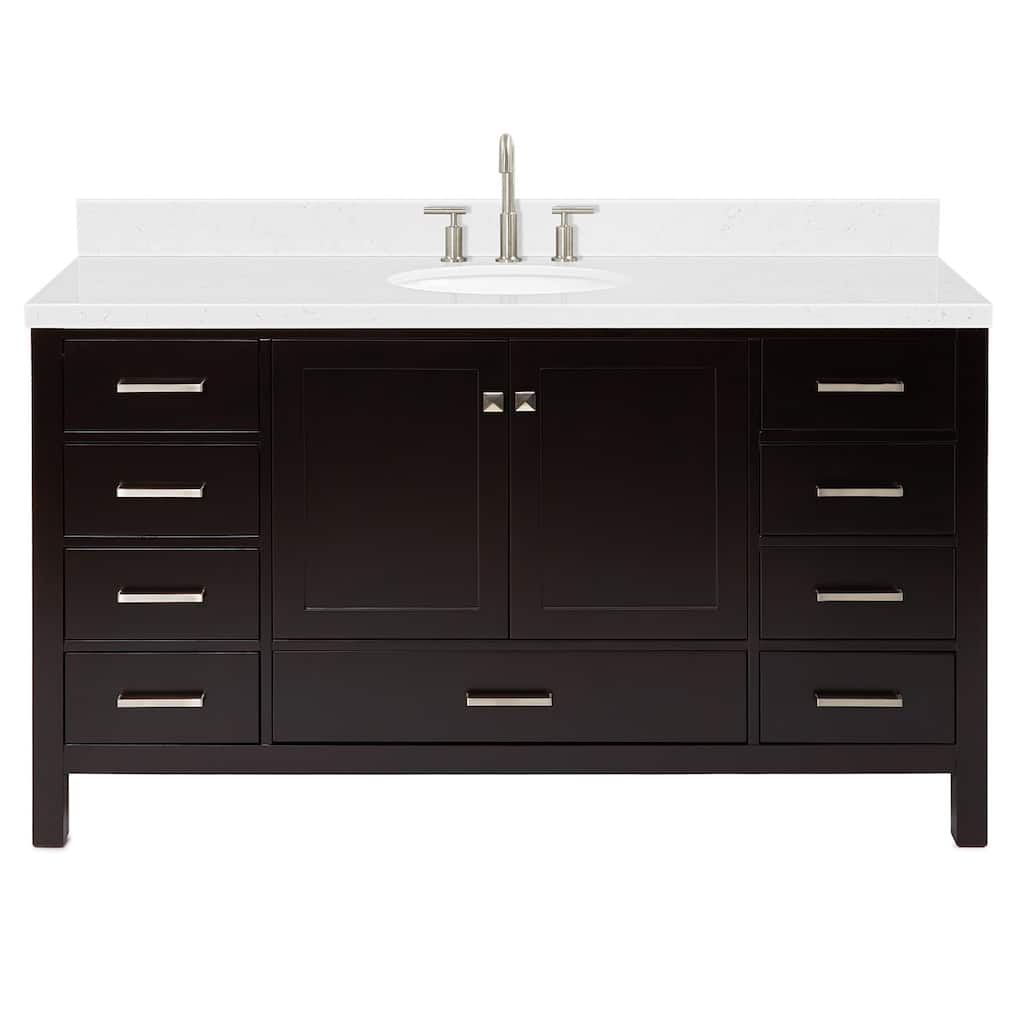 Ariel A060SCQOVO Cambridge 60" Free Standing Single Basin Vanity Set