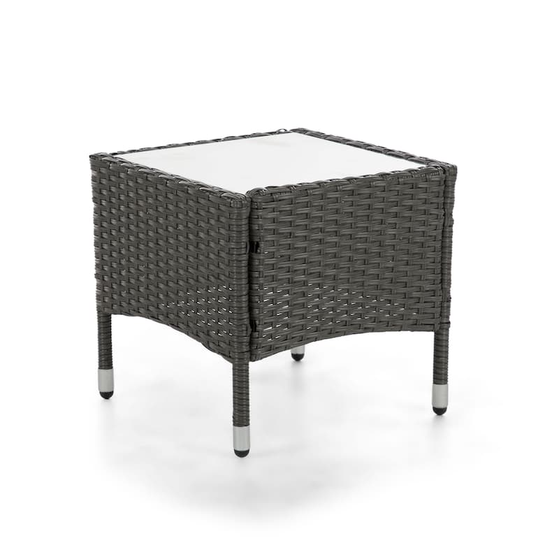 Zaara Compact Contemporary Wicker 3-Piece Outdoor Wicker Conversation Set by M&L Co