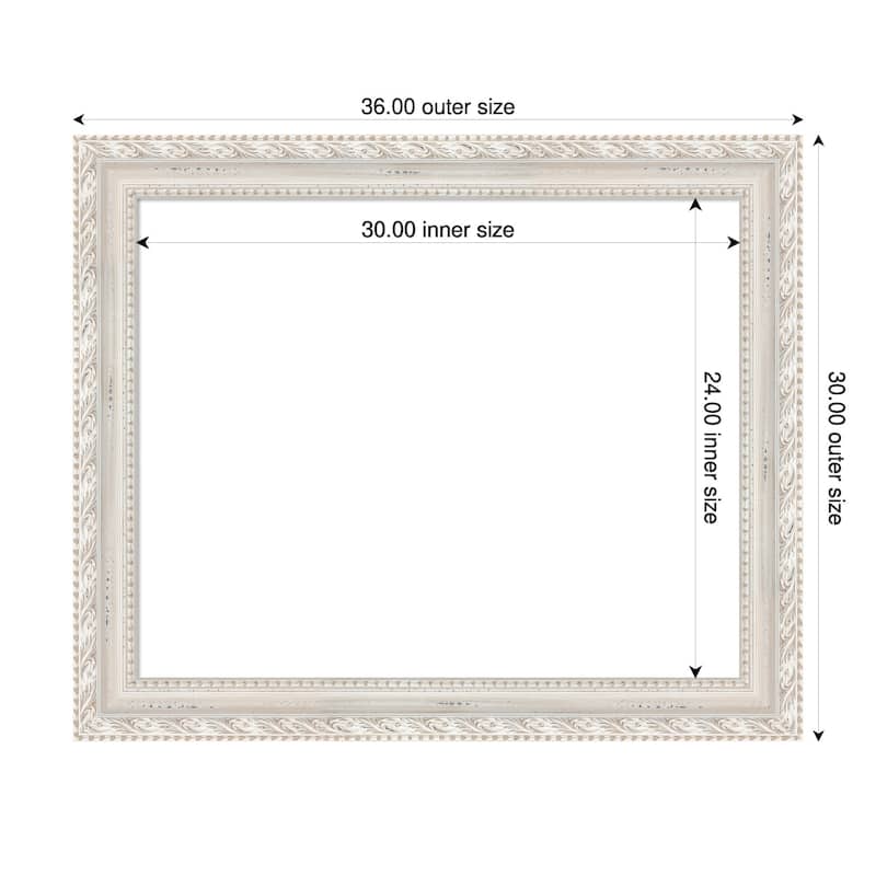 Amanti Art Opera Off White Framed Dry Erase Magnetic Board - 36 x 30 in