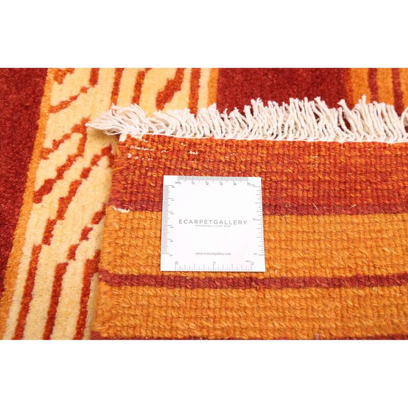 ECARPETGALLERY Hand-knotted Opulence Dark Red Wool Rug - 5'8 x 7'10