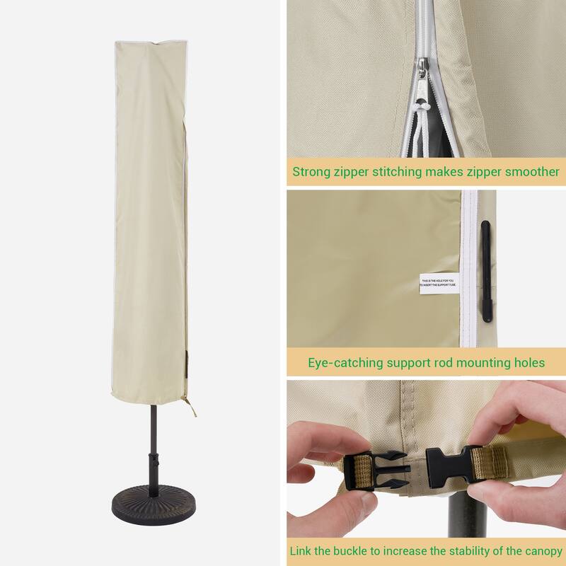 LIVOOSUN Patio Market Umbrella Covers 600D UV Resistant, Fits 9ft-11ft