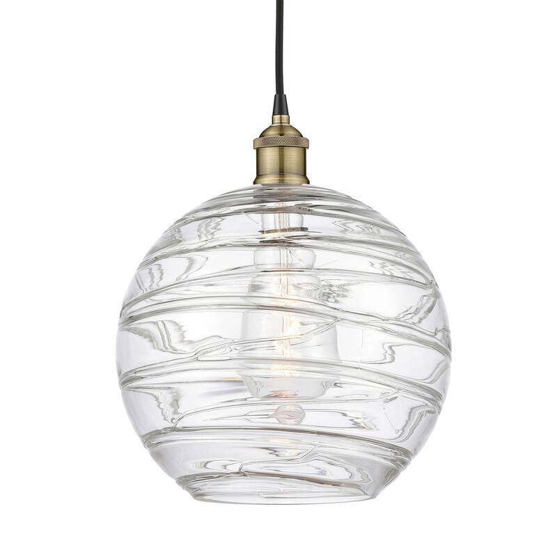 Innovations Lighting 616-1P-15-12 Athens Pendant Athens 12" Wide - Black Antique Brass / Clear Deco Swirl