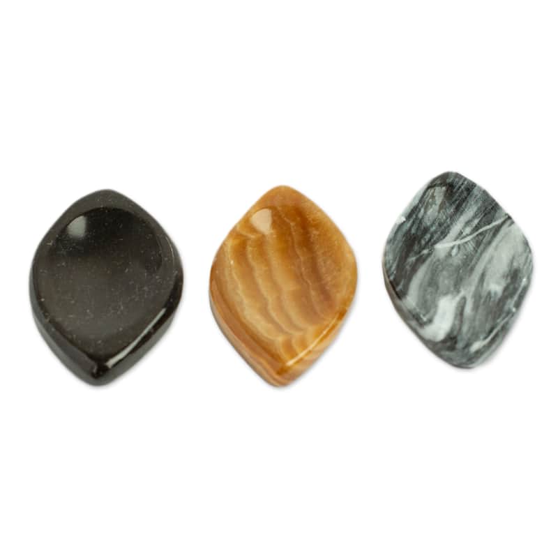 Novica Handmade Calming Diamond Stress-Relieving Stones (Pair)