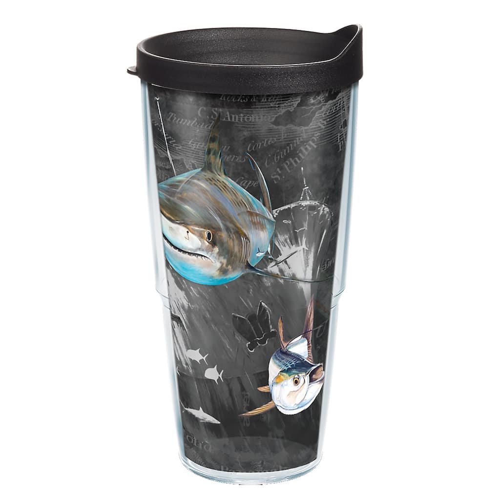 Tervis Guy Harvey Shark Pirate Made in USA Double Walled Insulated Travel Tumbler, Classic - 24oz