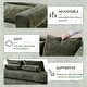preview thumbnail 20 of 25, Modern Chenille Convertible Sofa Bed Queen Size Split Back Design