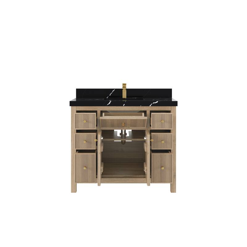 Willow Collections 42 in. W x 22 in. D Sonoma Teak Single Sink Bathroom Vanity with Countertop