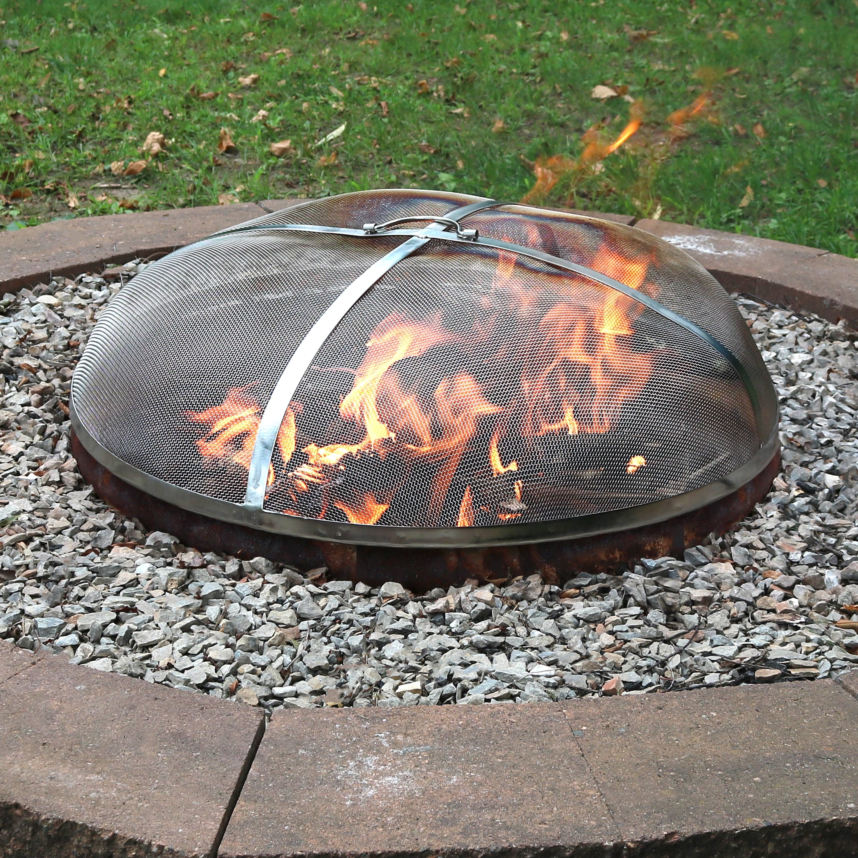 Shop Sunnydaze 40 Inch Durable Stainless Steel Fire Pit Spark