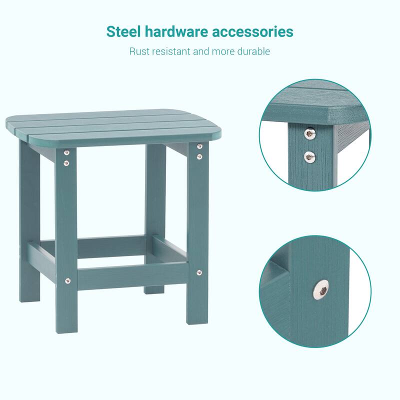 BONOSUKI Outdoor Rectangular All Weather Adirondack Side Table
