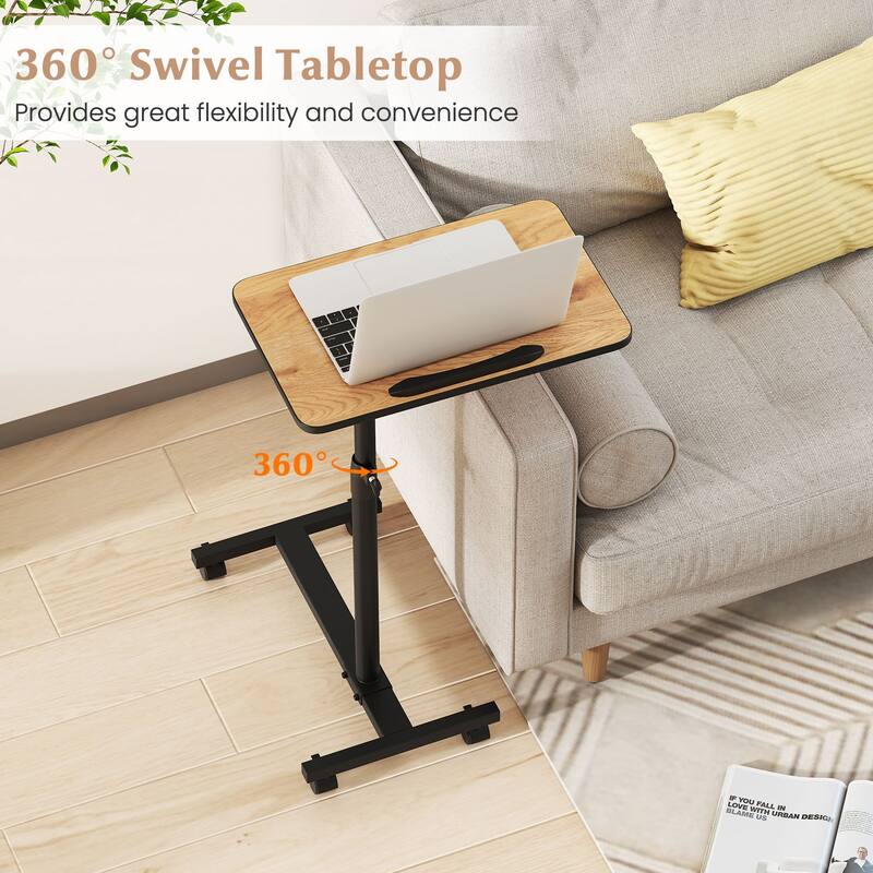 Gymax C-Shaped End Table Height Adjustable Side Table w/ Tilting Top - See Details