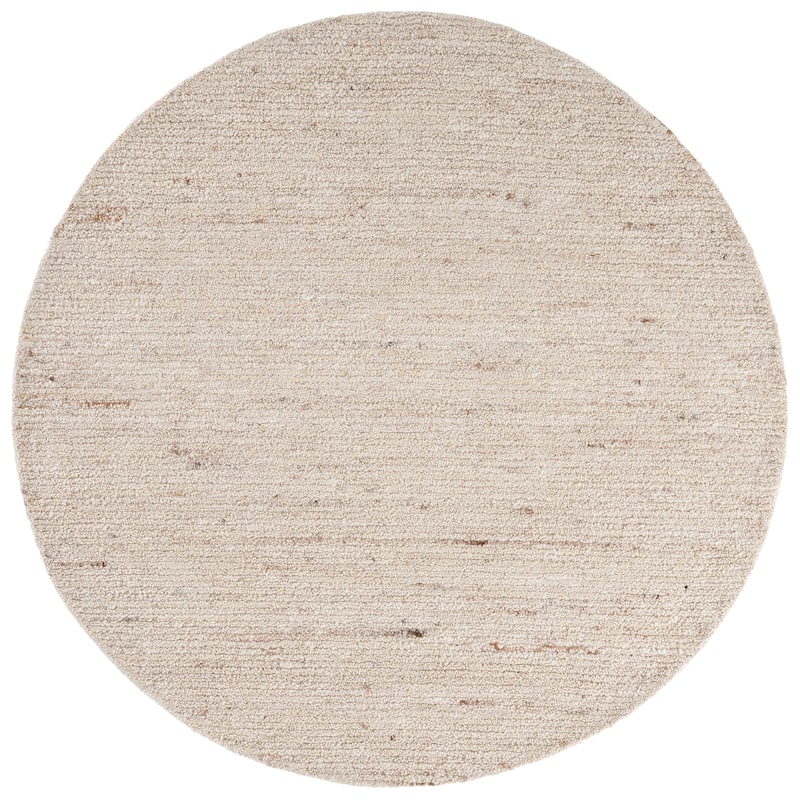 SAFAVIEH Handmade Earthly Treasure Ploumi Traditional Wool Rug - 6' Round - Ivory/Beige