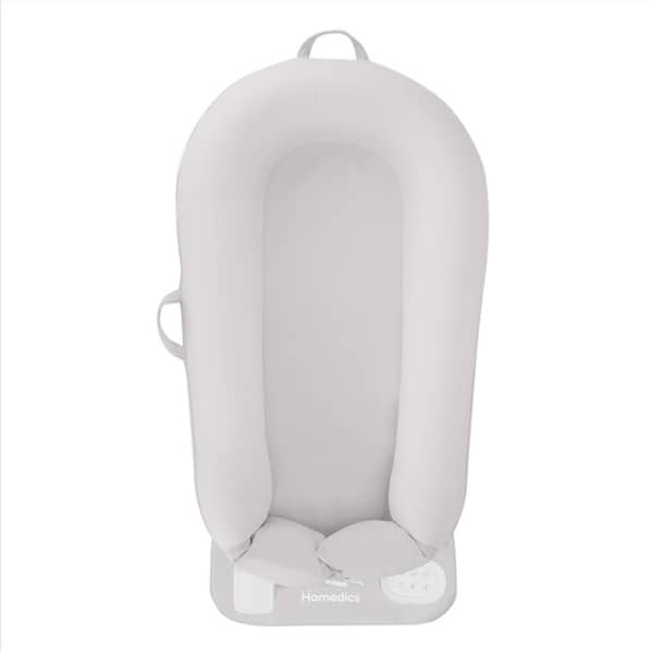 slide 2 of 10, Homedics 3‑in‑1 Calming Cushion Lounger with Vibration & Soothing Sounds - Grey (MYB‑L100‑GY)