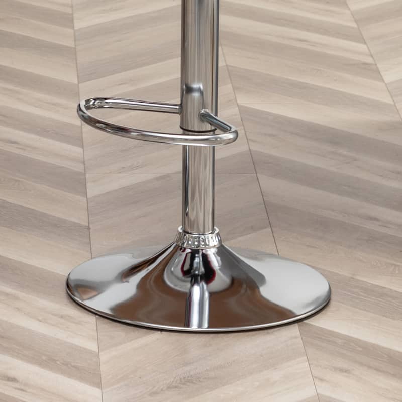 Roundhill Furniture Ellston Upholstered Adjustable Swivel Barstools, Set of 2