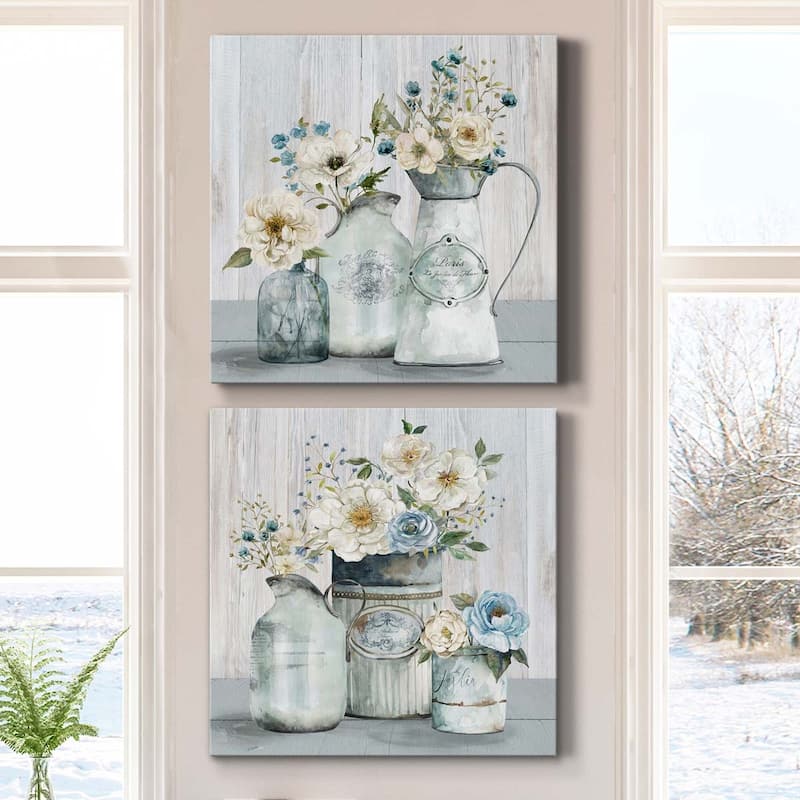 French Garden Flowers I-Premium Gallery Wrapped Canvas - Ready to Hang