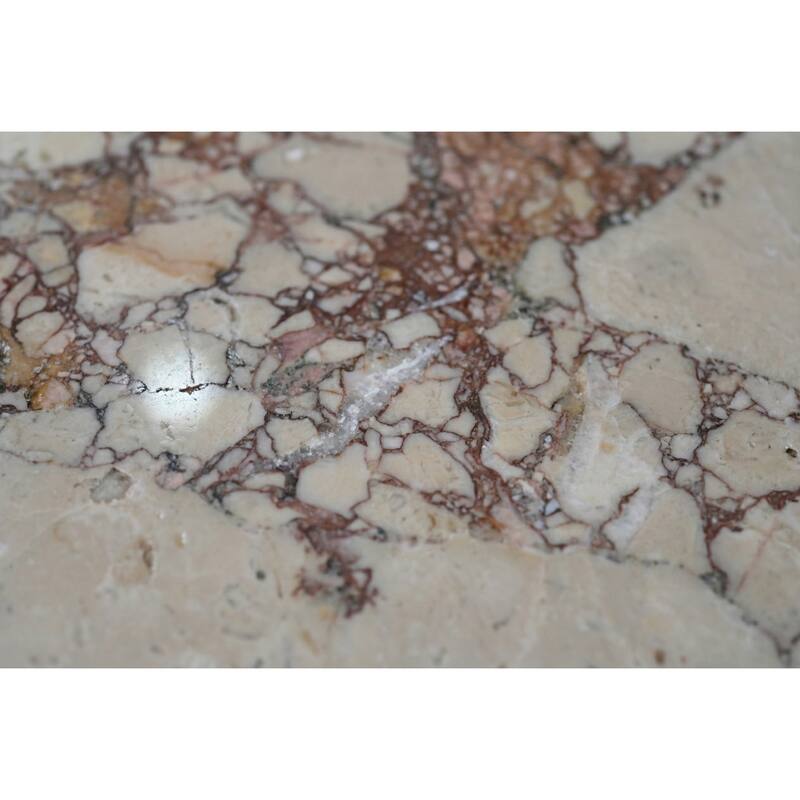 Roomfitters Luxury Natural Marble Hexagon Side Table, Solid Stone Geometric Pedestal End Table, Polished Finish