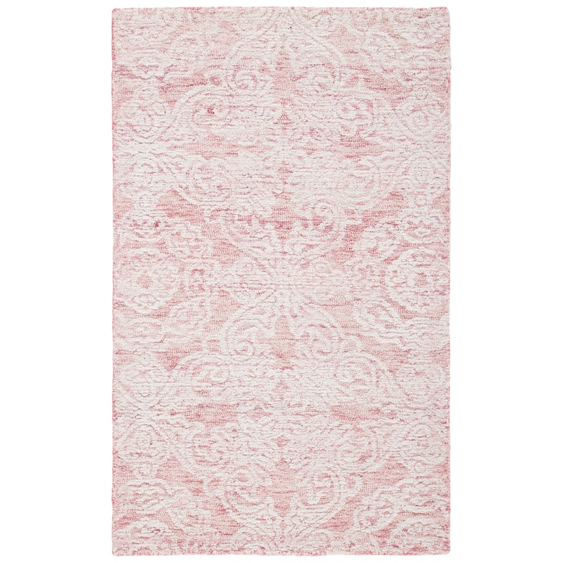 SAFAVIEH Handmade Metro Bhavani French Country Wool Rug - 3' x 5' - Dark Pink/Ivory