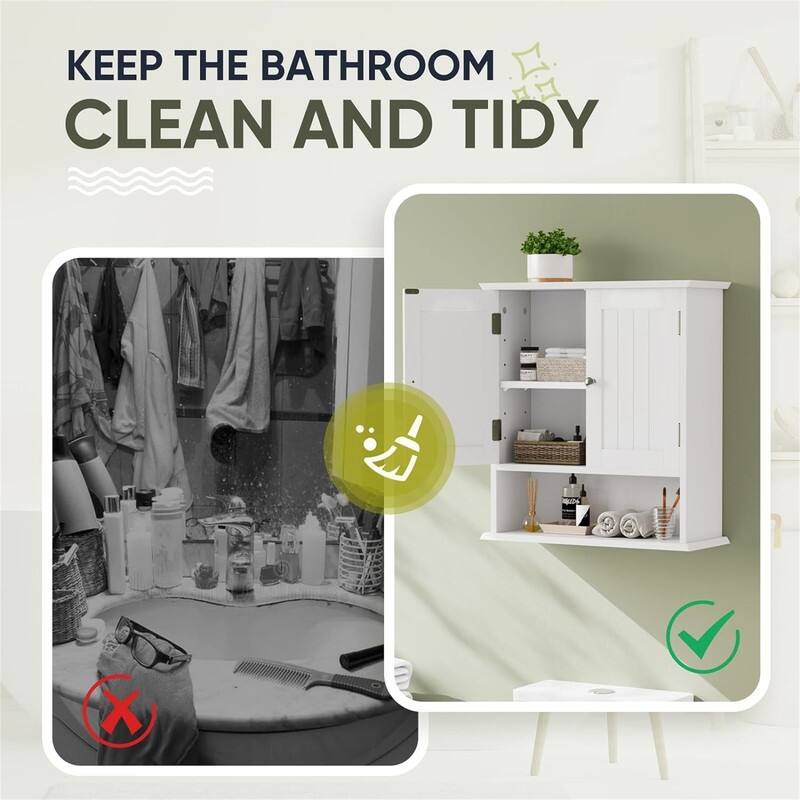 Bathroom Cabinet Wall Mounted - 7.8"D x 21.5"W x 23.6"H